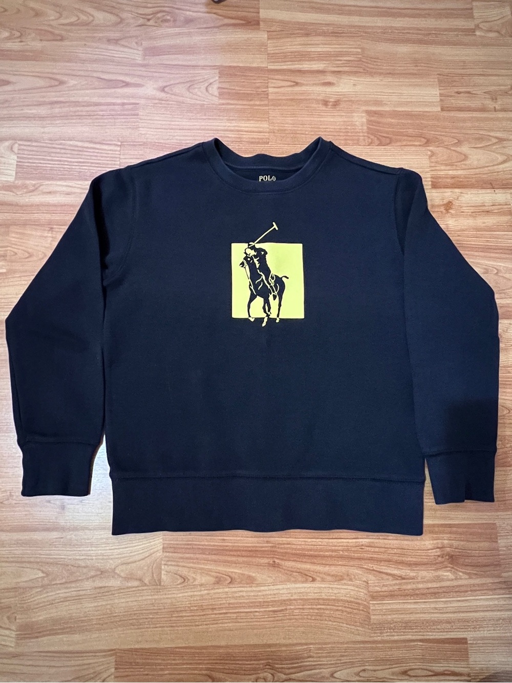 Polo by Ralph Lauren Boy Black Sweatshirt with Yellow Logo